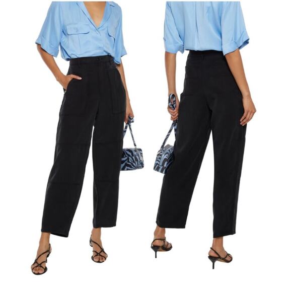 J Brand Pants - J Brand Noelle Carpenter High Rise Trouser Pants in Washed Black